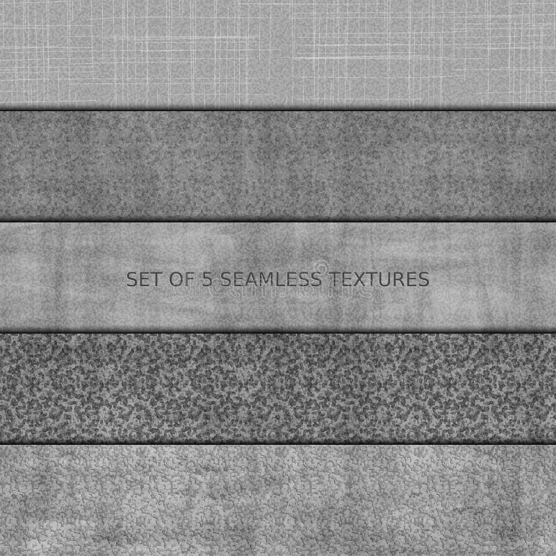 Ensemble de texture sans couture du soulagement cinq de pierre illustration stock Ensemble de texture sans couture du soulagement cinq de pierre illustration stock