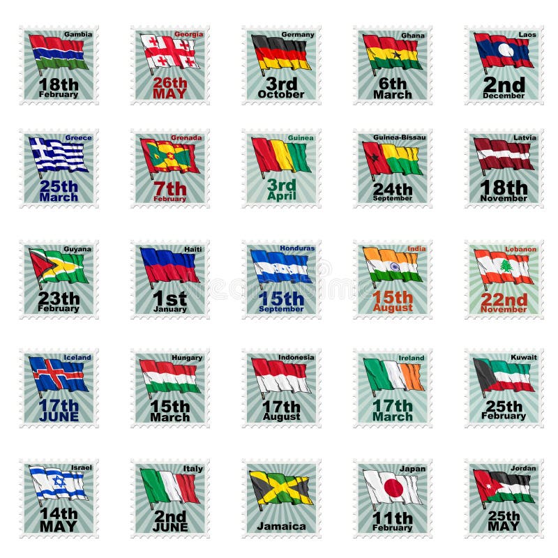 Ensemble de timbres illustration libre de droits