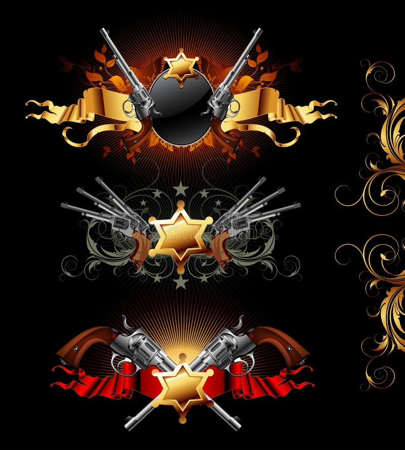 Ensemble de trames d'or illustration stock Ensemble de trames d'or illustration stock