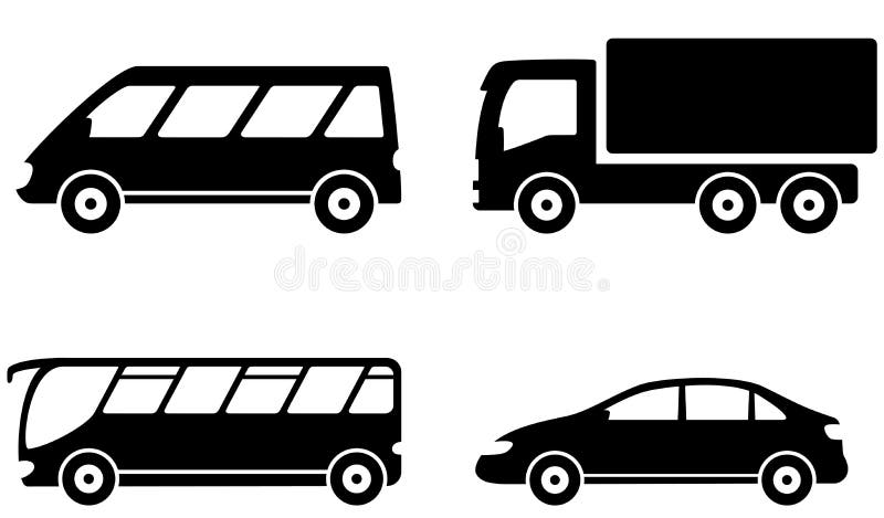 Ensemble de transport de véhicule, d'autobus, de camion et de voiture illustration de vecteur Ensemble de transport de véhicule, d'autobus, de camion et de voiture illustration de vecteur