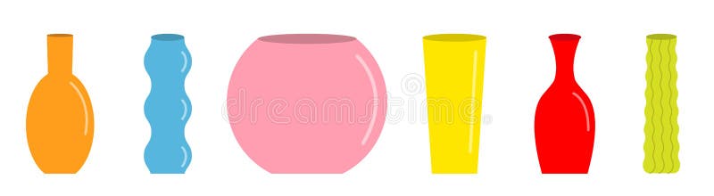 Ensemble de vase Ligne colorée mignonne d'icône Calibre en verre de décoration de fleur de poterie en céramique Fond blanc D'isol illustration stock Ensemble de vase Ligne colorée mignonne d'icône Calibre en verre de décoration de fleur de poterie en céramique Fond blanc D'isol illustration stock