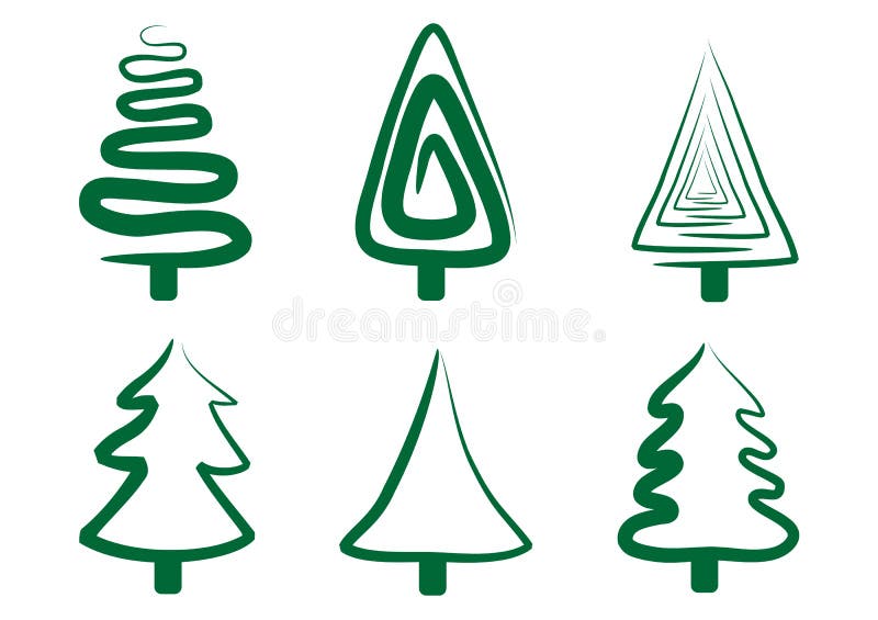 Ensemble de vecteur de conceptions abstraites d'arbre de Noël illustration de vecteur Ensemble de vecteur de conceptions abstraites d'arbre de Noël illustration de vecteur