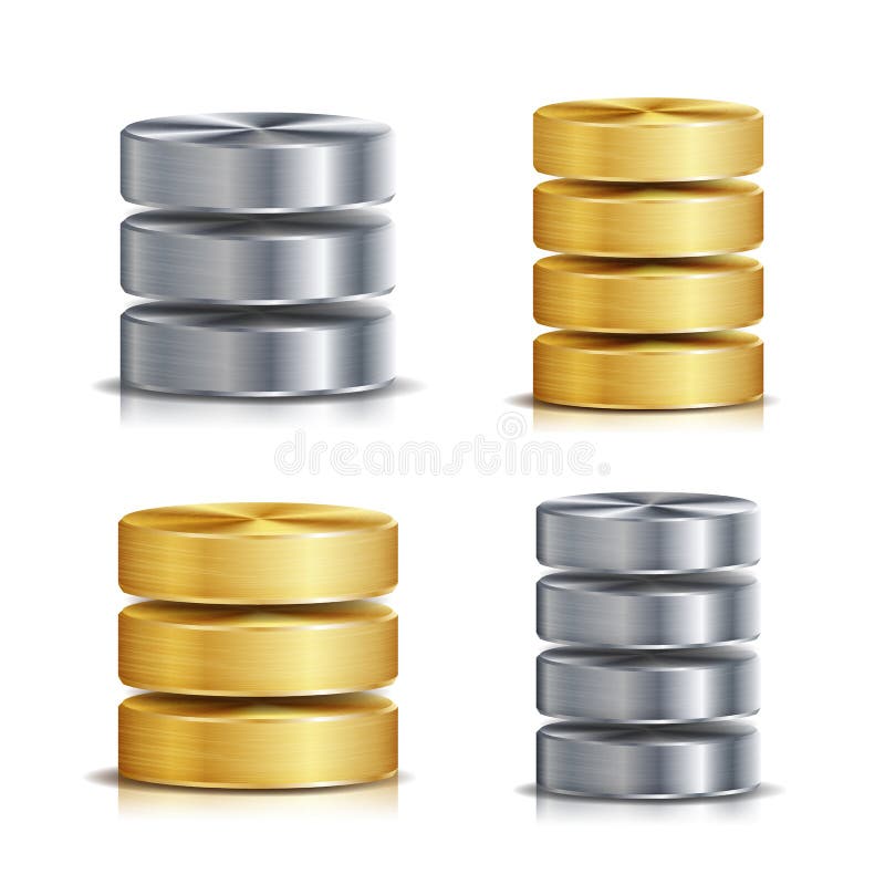 Ensemble de vecteur d'icône de disque de base de données réseau Illustration réaliste de disque dur d'ordinateur Métal d'or, arge illustration stock Ensemble de vecteur d'icône de disque de base de données réseau Illustration réaliste de disque dur d'ordinateur Métal d'or, arge illustration stock