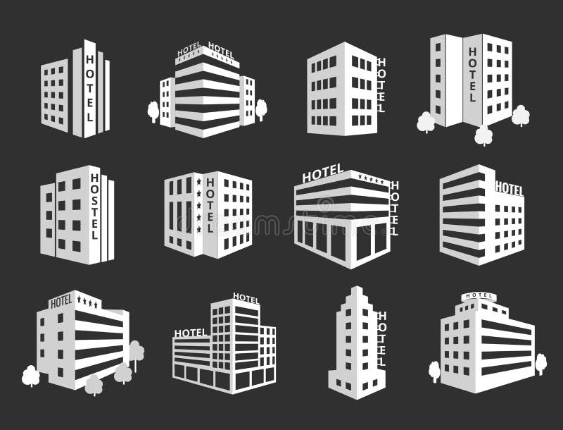 Ensemble de vecteur d'icônes d'hôtel illustration libre de droits Ensemble de vecteur d'icônes d'hôtel illustration libre de droits