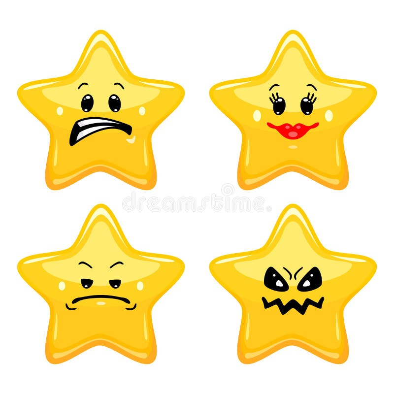Ensemble D'émoticônes D'étoile Illustration de Vecteur Illustration