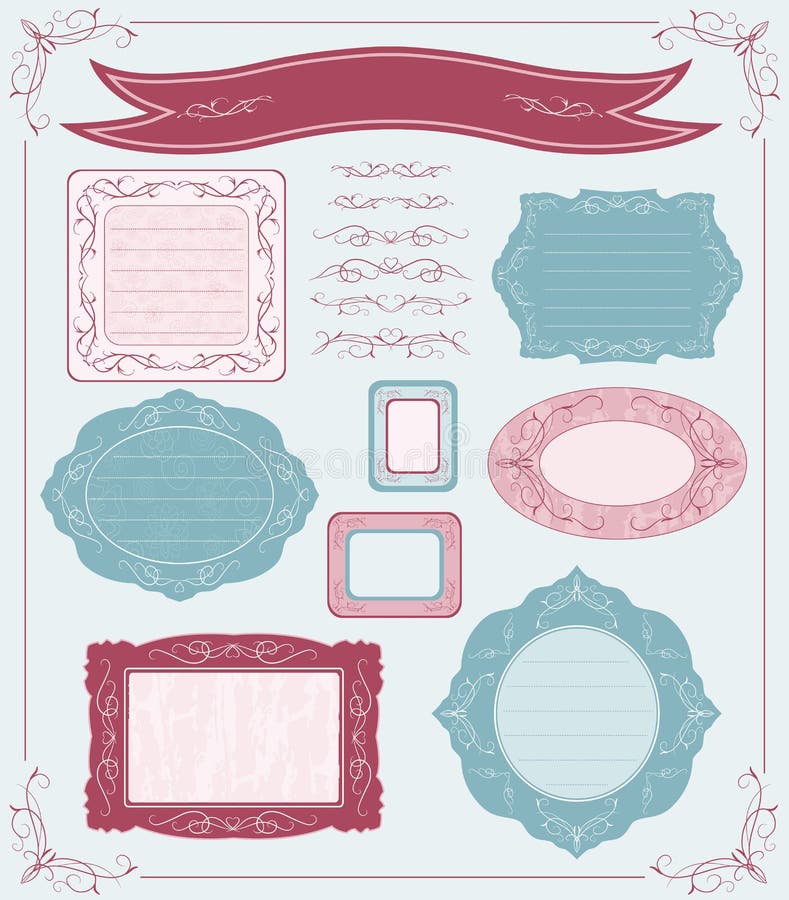 Ensemble de vecteur d'étiquettes illustration stock Ensemble de vecteur d'étiquettes illustration stock