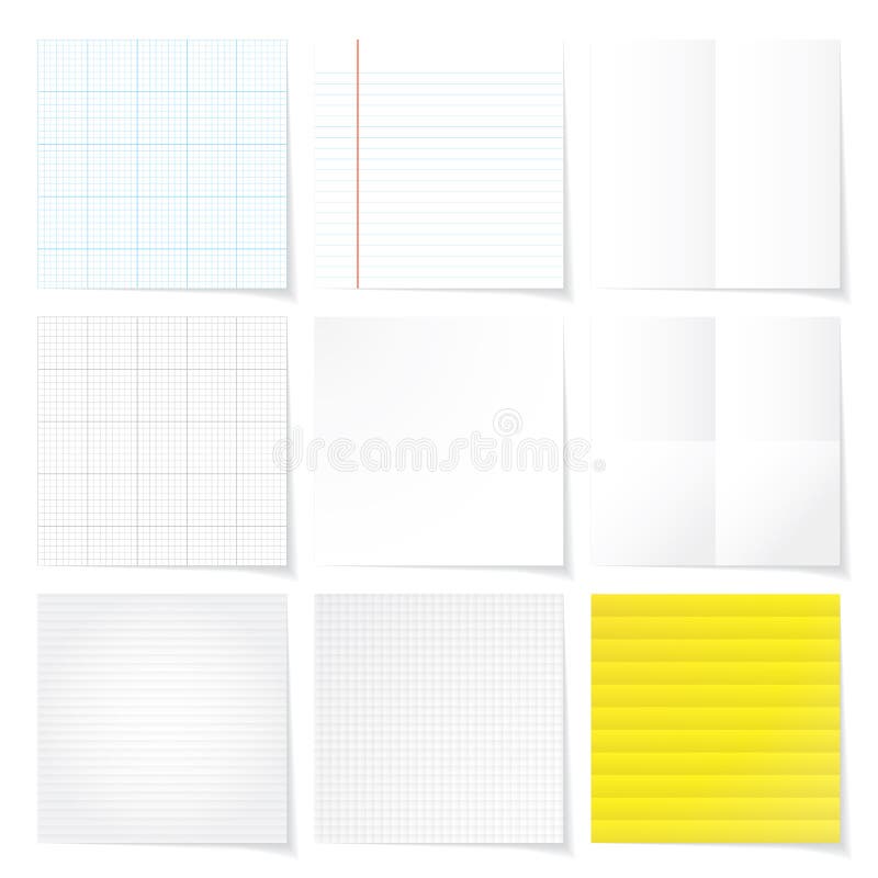 Set of note paper background vector. Set of note paper background vector