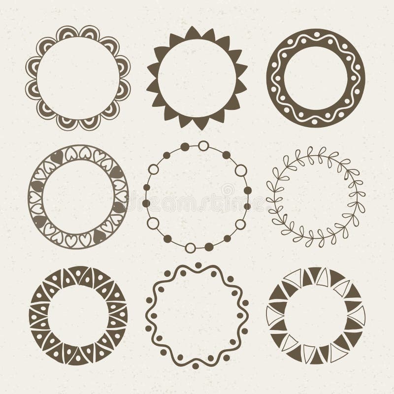 Ensemble de vecteur de neuf cadres différents illustration stock Ensemble de vecteur de neuf cadres différents illustration stock