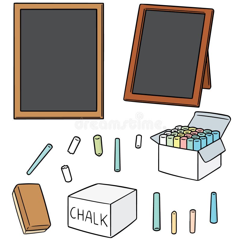 Ensemble De Vecteur De Tableau Noir Et De Craie Illustration de Vecteur - Illustration du agrafe 