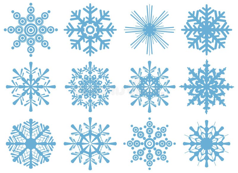 Ensemble flocons de neige de tous neufs illustration libre de droits Ensemble flocons de neige de tous neufs illustration libre de droits