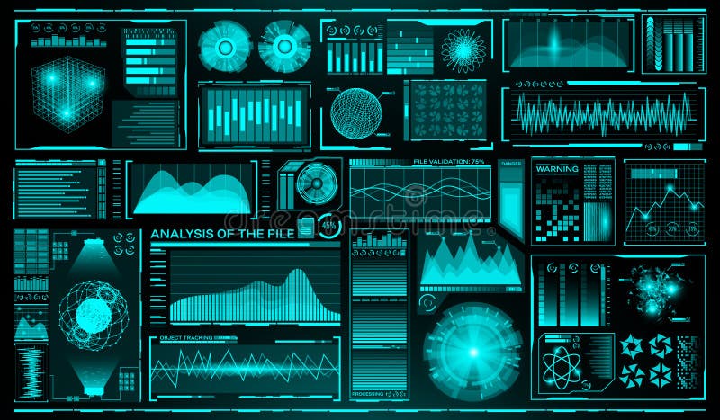Ensemble futuriste d'interface utilisateurs HUD Futurs éléments infographic Thème de technologie et de science Système d'analyse