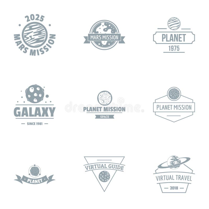 Galactic logo set. Simple set of 9 galactic vector logo for web isolated on white background. Galactic logo set. Simple set of 9 galactic vector logo for web isolated on white background