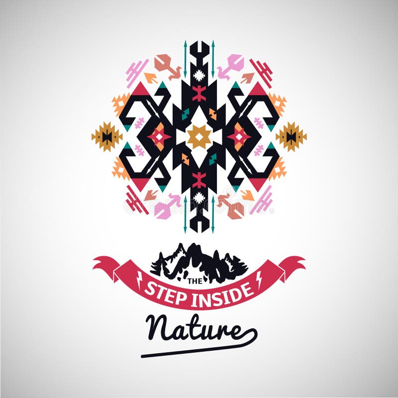 Ensemble géométrique ornemental de logo de Navajo de vecteur tribal coloré de style illustration de vecteur Ensemble géométrique ornemental de logo de Navajo de vecteur tribal coloré de style illustration de vecteur