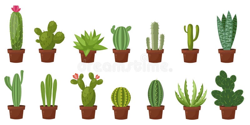 Ensemble horizontal de bannière de désert, cactus vert de pièce Plat, style de bande dessinée Fond de blanc d'illustration de vec illustration stock Ensemble horizontal de bannière de désert, cactus vert de pièce Plat, style de bande dessinée Fond de blanc d'illustration de vec illustration stock