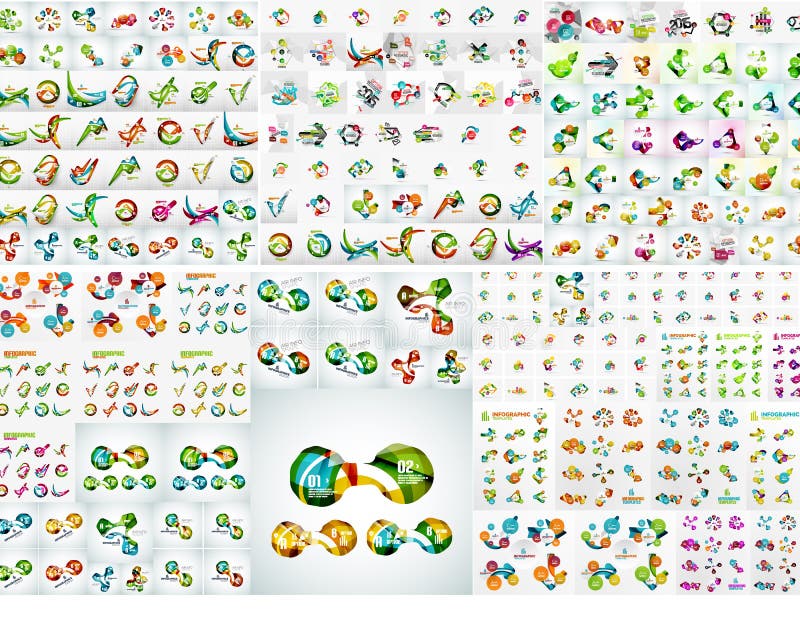 Ensemble infographic abstrait moderne de bannière illustration libre de droits Ensemble infographic abstrait moderne de bannière illustration libre de droits