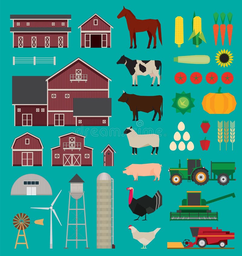 Farm and agriculture infographic set. Farm and agriculture infographic set