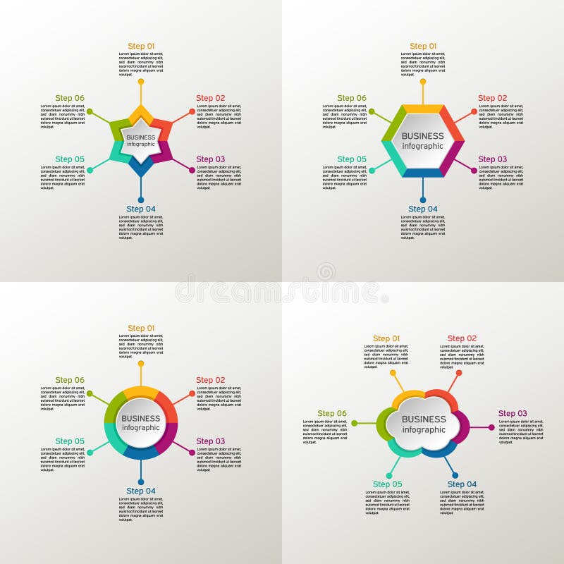 Ensemble infographic de vecteur Diagrammes d'affaires, rond de graphiques, présentations et diagrammes cercle Étoile Nuage hexago illustration libre de droits Ensemble infographic de vecteur Diagrammes d'affaires, rond de graphiques, présentations et diagrammes cercle Étoile Nuage hexago illustration libre de droits
