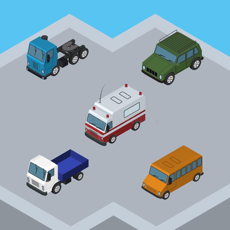 Ensemble isométrique de voiture de blindé, camion, Lorry And Other Vector Objects Inclut également l'aide, Suv, éléments de moteu illustration stock Ensemble isométrique de voiture de blindé, camion, Lorry And Other Vector Objects Inclut également l'aide, Suv, éléments de moteu illustration stock