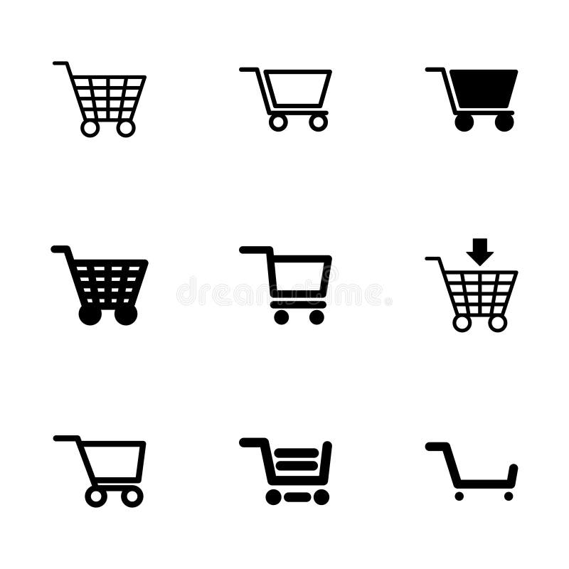Icônes De Caddie Sur Le Fond Blanc. Illustration de Vecteur