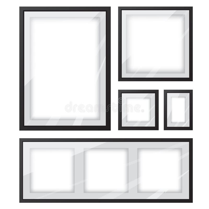 Ensemble noir de cadre de tableau illustration stock