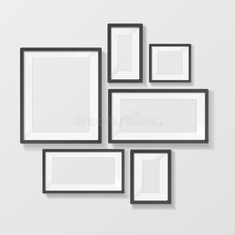 Ensemble de modèles de cadres noirs. Vecteur illustration libre de droits