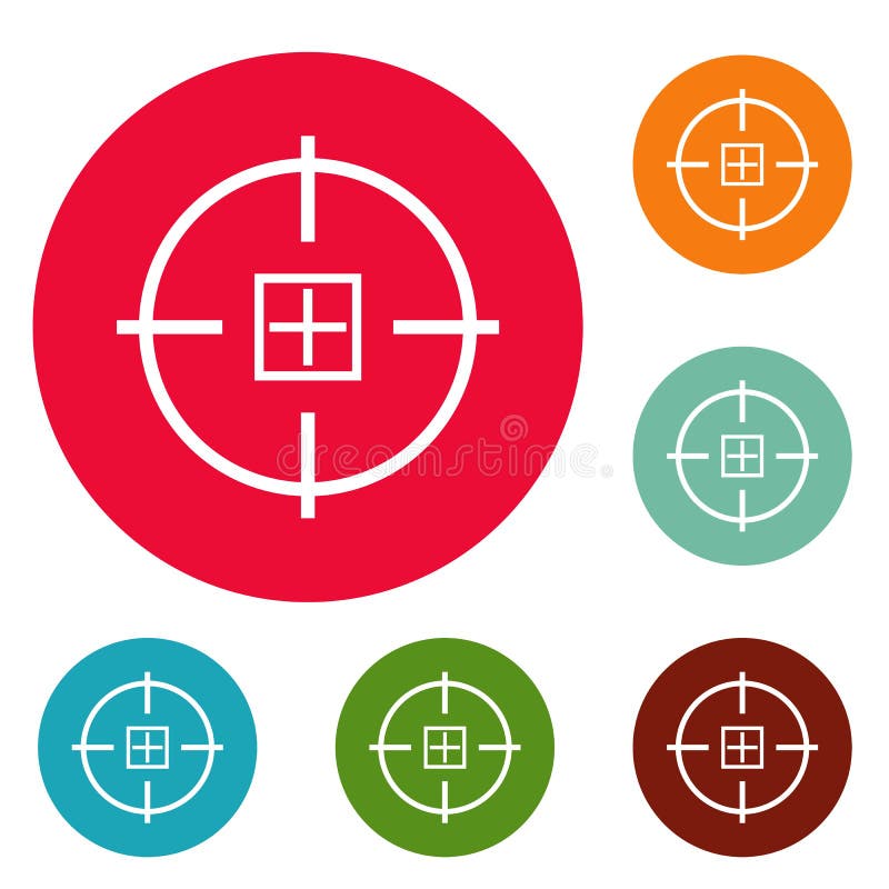 Ensemble optique de cercle d'icônes de mission illustration libre de droits Ensemble optique de cercle d'icônes de mission illustration libre de droits