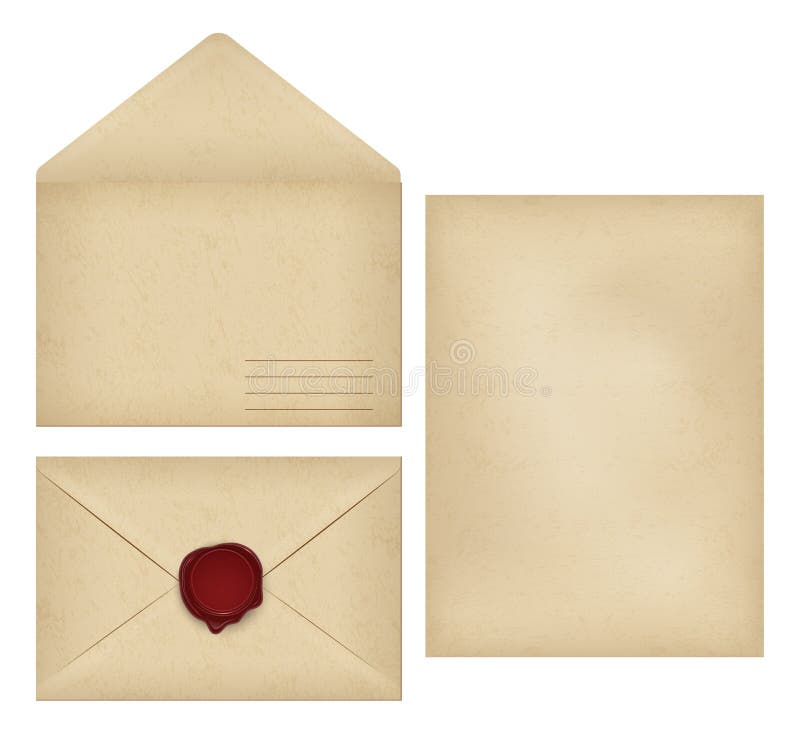 Enveloppe Vintage Lettre Avec Le Joint De Cire Et Les Timbres Vecteurs  libres de droits et plus d'images vectorielles de Vieux - iStock