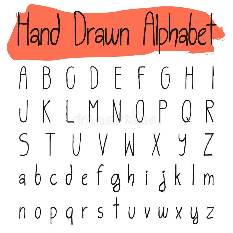Ensemble simple manuscrit d'alphabet de vecteur illustration de vecteur Ensemble simple manuscrit d'alphabet de vecteur illustration de vecteur