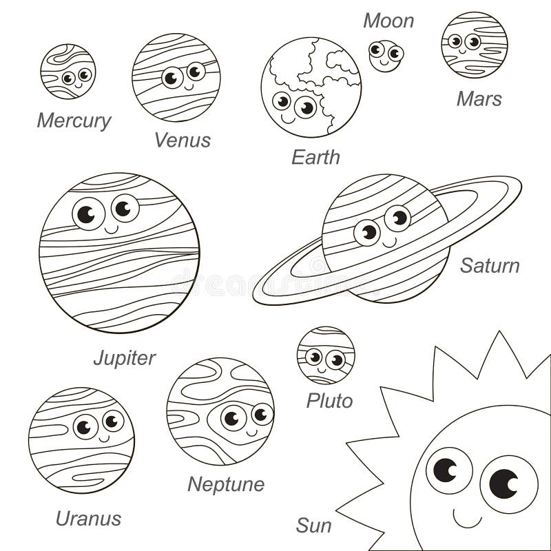 ensemble solaire mignon de planete sistem la collection du calibre livre coloriage le groupe d elements numeriques e illustration vecteur comique lune 89811458 paw patrol zuma et sky