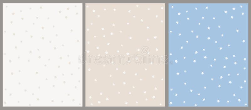 Ensemble tiré par la main de modèle de vecteur d'étoile Milieux beiges et bleus avec les étoiles blanches illustration stock Ensemble tiré par la main de modèle de vecteur d'étoile Milieux beiges et bleus avec les étoiles blanches illustration stock