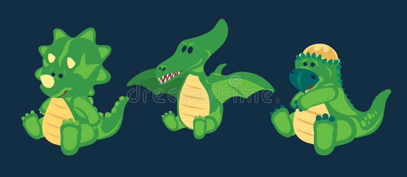 Ensemble Vert De Dinosaure De Bebe De Jouet Illustration Stock Illustration Du Calin Caractere