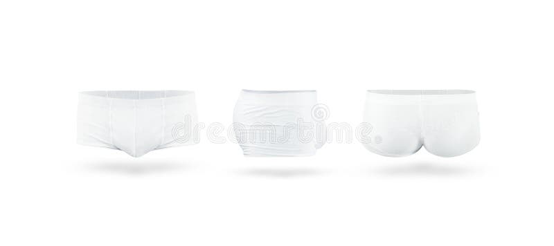 Ensemble vide de maquette de sous-vêtements des troncs d'hommes blancs photographie stock libre de droits Ensemble vide de maquette de sous-vêtements des troncs d'hommes blancs photographie stock libre de droits