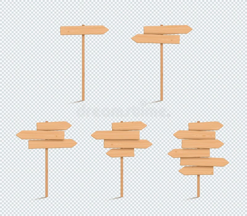 Ensemble vide de poteau de flèche de la direction 3d de plaine en bois de signe illustration stock Ensemble vide de poteau de flèche de la direction 3d de plaine en bois de signe illustration stock