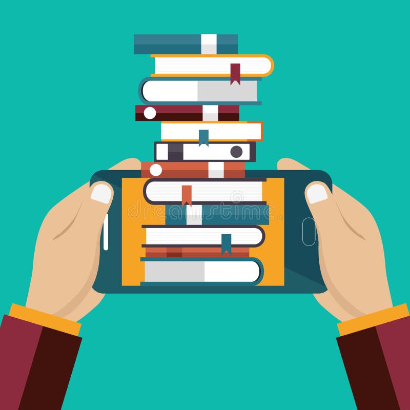 Ensino eletrónico distante Conceito do livro de Digitas Na linha conceito da educação no estilo liso ilustração do vetor Ensino eletrónico distante Conceito do livro de Digitas Na linha conceito da educação no estilo liso ilustração do vetor