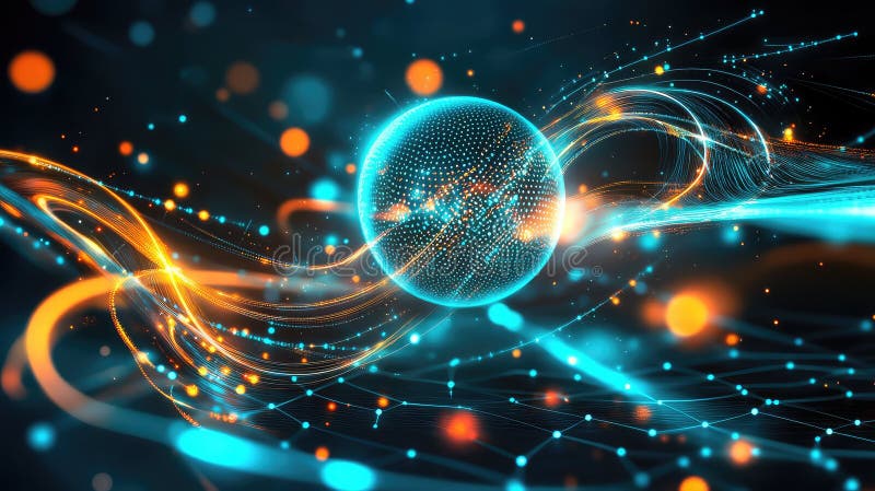 Entanglement flowing quantum encryption system illustration superposition keys, protocols blockchain, privacy data entanglement flowing quantum encryption system. Quantum keys stock images, royalty-free photos and pictures