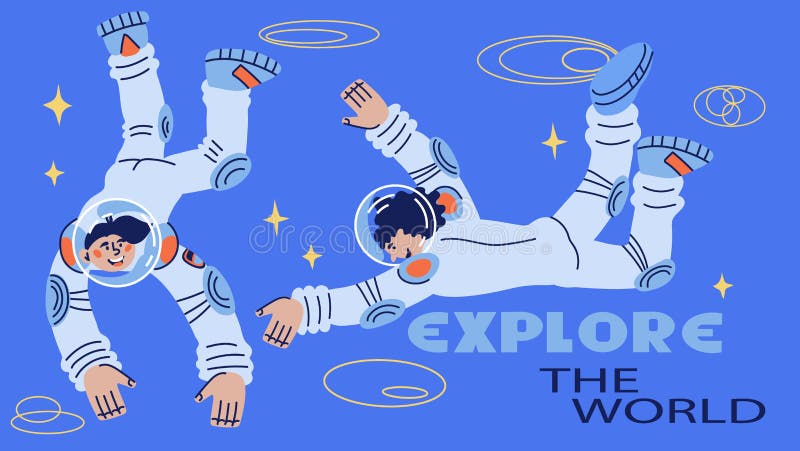 Entdecken Sie die Weltfahne mit Astronauten- oder Raummanncharakteren