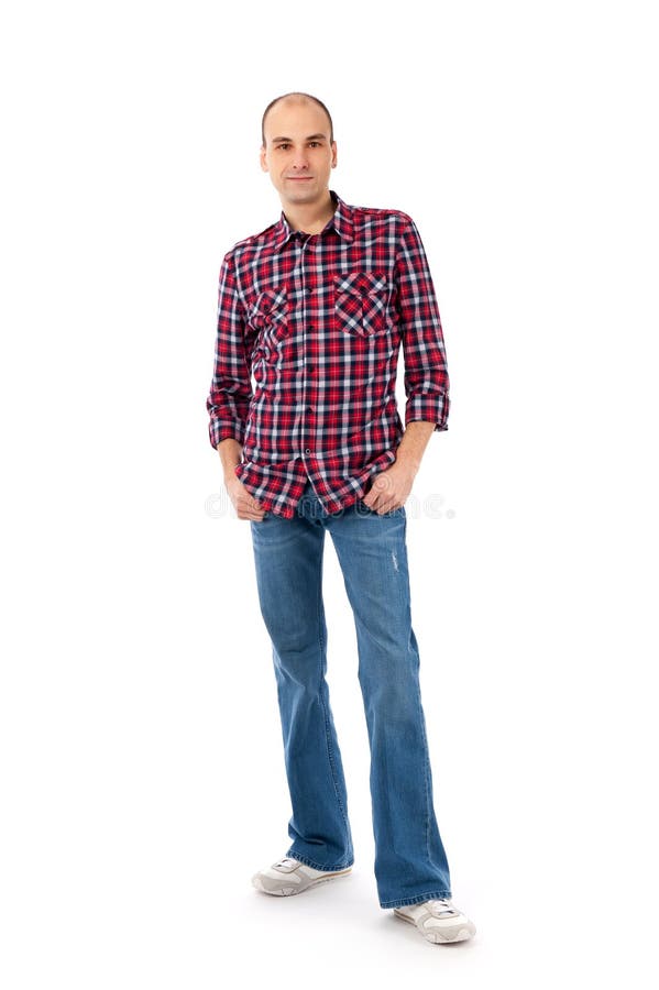Ente completo del giovane uomo casuale fotografia stock libera da diritti Ente completo del giovane uomo casuale fotografia stock libera da diritti