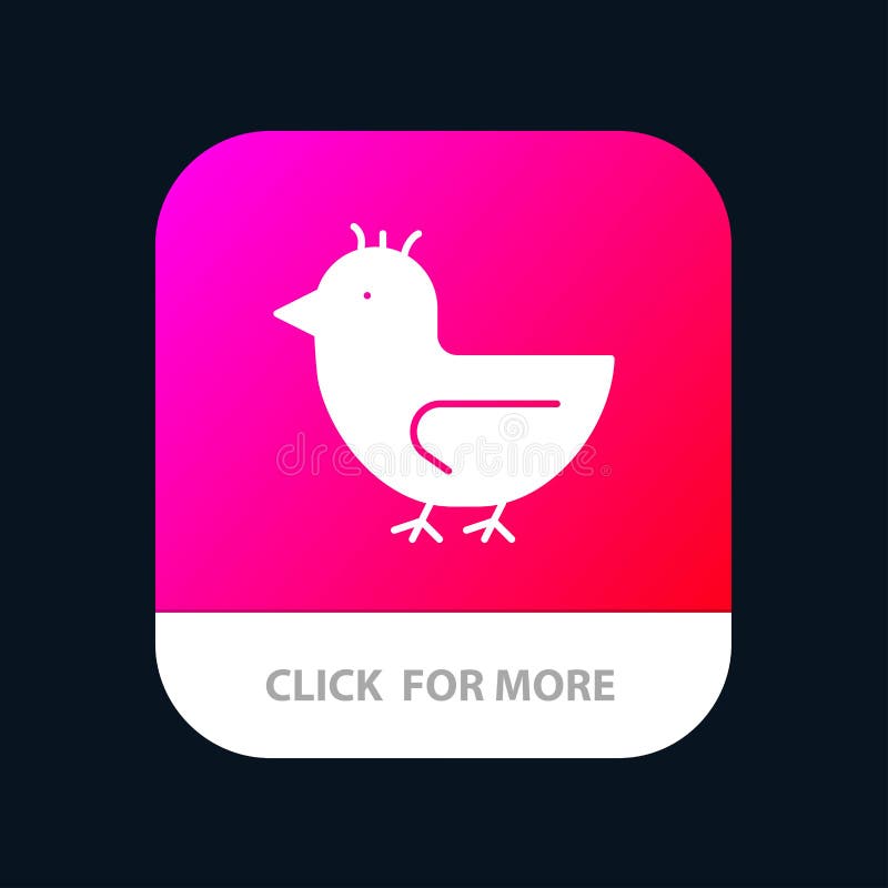 Ente, Gans, Schwan, Frühling mobiler App-Knopf Android und IOS-Glyph-Version vektor abbildung