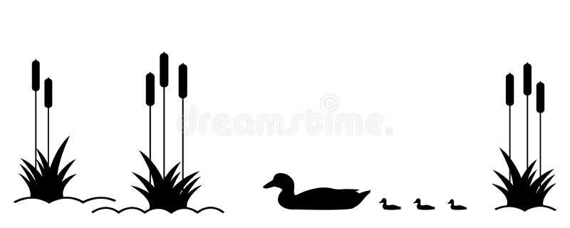 Ente mit Entlein auf dem See stock abbildung