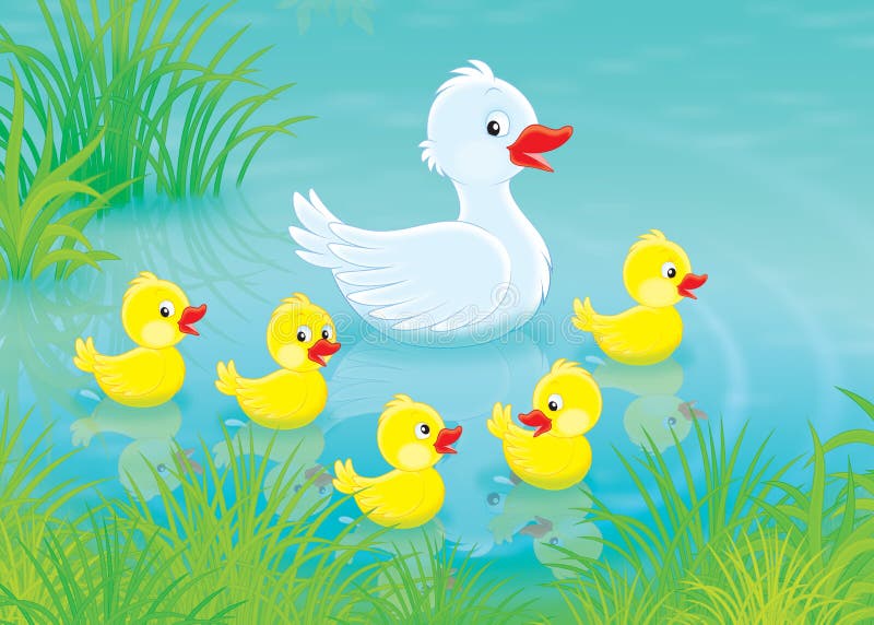 Ente und Entlein stock abbildung