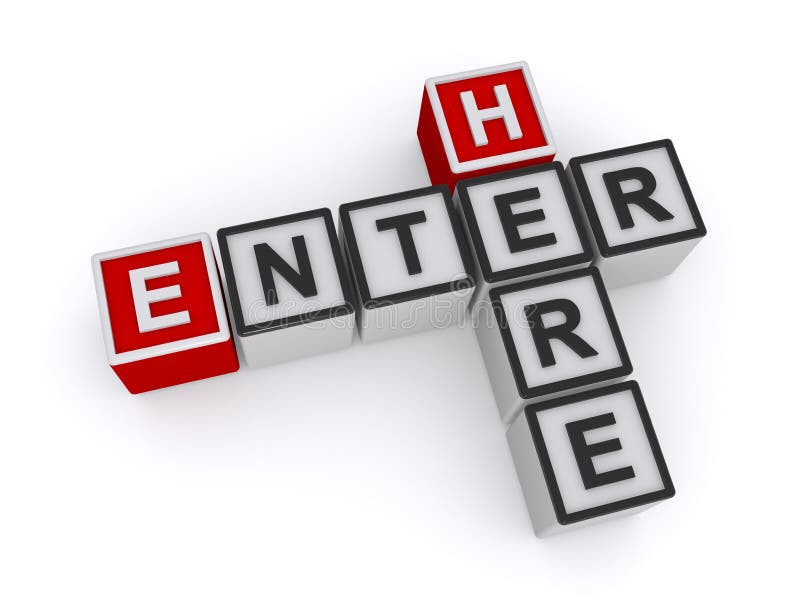 Enter here word block royalty free illustration