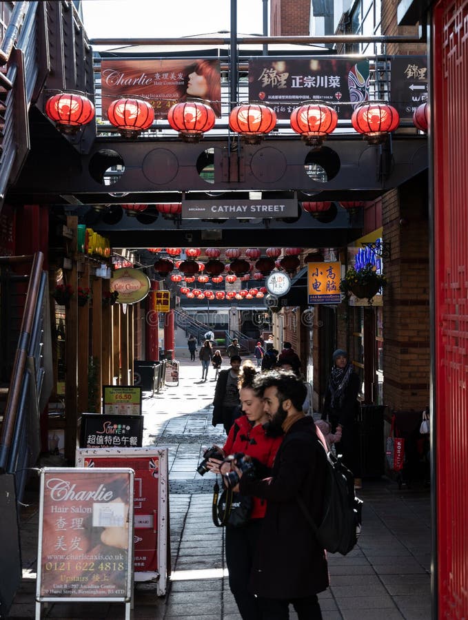 Chinatown, Birmingham UK For Chinese New Year 2018 Editorial Photo