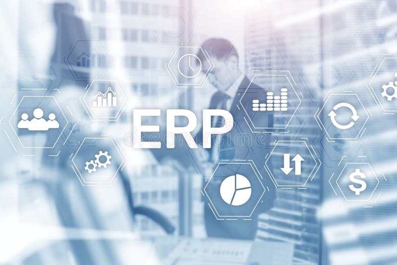 Enterprise resource planning ERP concept. Business People royalty free stock photography