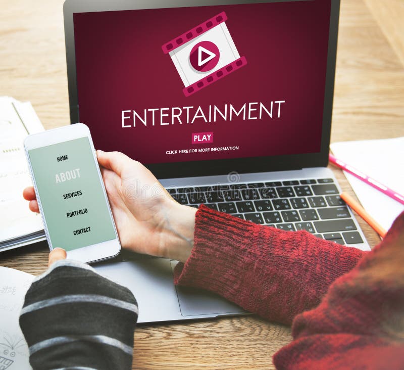 Entertainment Multimedia Technology Amusement Concept Stock Image