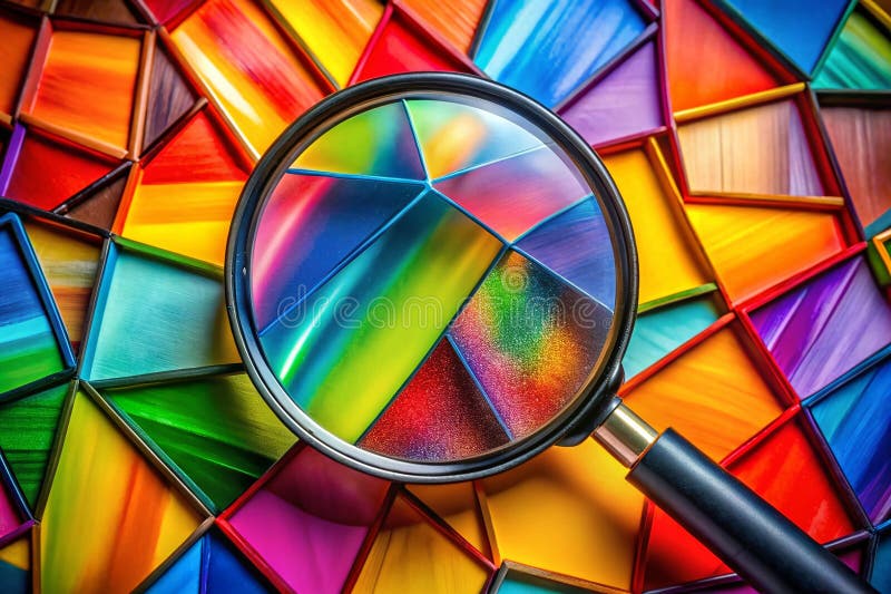 Enthralling Abstract Forms A Magnified Glass View of Dynamic Shapes Unveiling Intricate Details in a Stunning Visual royalty free illustration