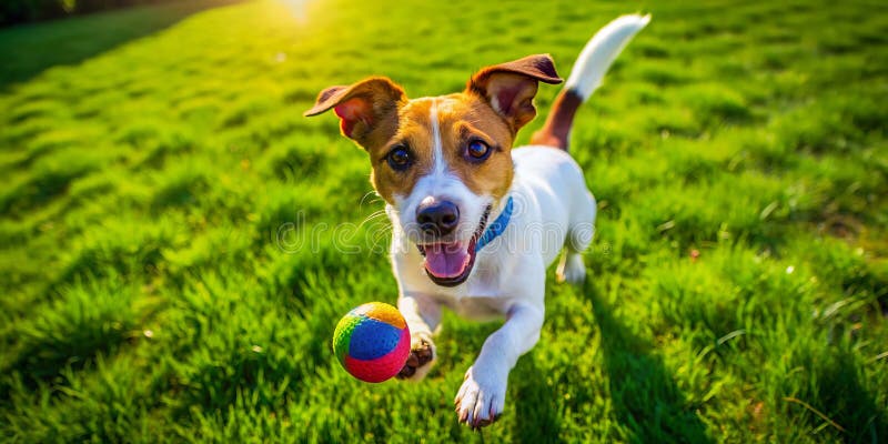 Enthralling aerial view of jack russell terriers exhilarating letni park playdate ilustracja wektor