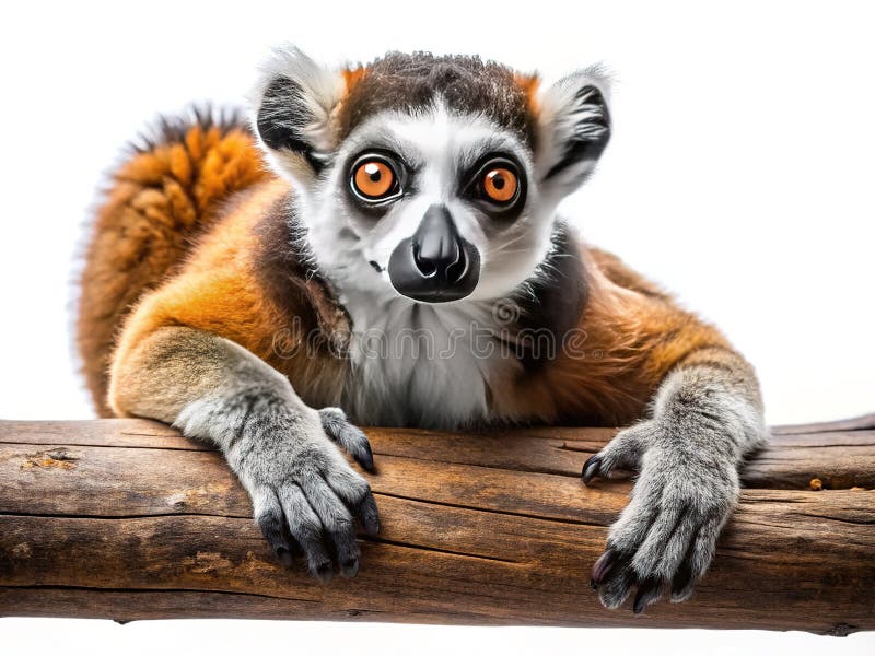 Enthralling Aerial View of the Lemur Gracing a Rustic Branch A oszałamiający Fotorealistyczny AIGenerated Image Idealny dla sztuki ilustracji
