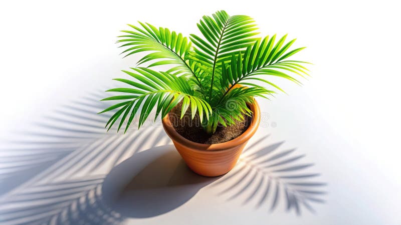 Enthralling aerial view of a miniature palm potted plant a tropical oasis for your home decor ilustracja wektor