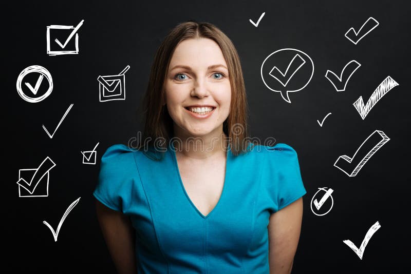 Enthusiastic specialist feeling satisfied after finishing the necessary tasks