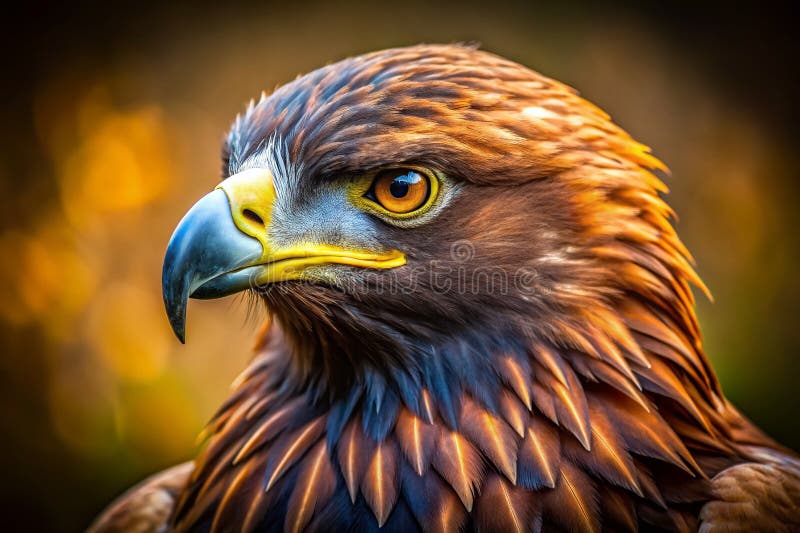 Enthüllung der majestätischen eines goldenen Adlers ein atemberaubendes Nahportrait, mit dem ein mächtiger Raubvogel aufgenommen w vektor abbildung